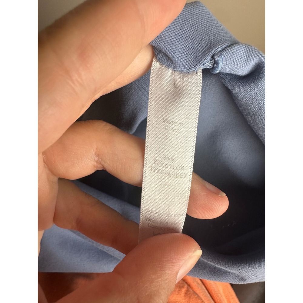 Light Blue Double Strap Criss Cross Back Athletic Crop Top Built-in Bra Large - Picture 4 of 4